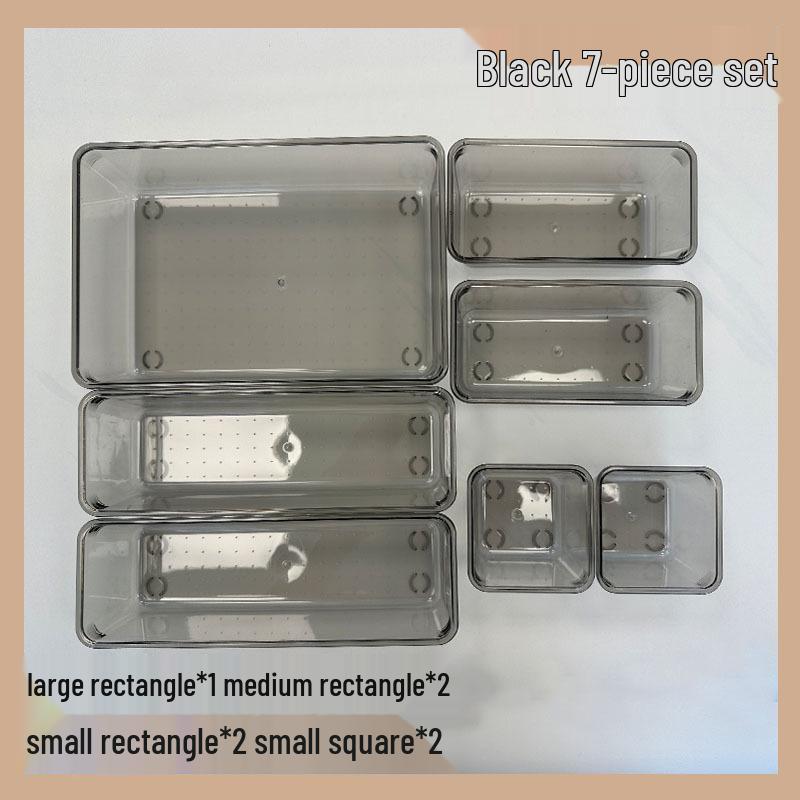 Przezroczysty pojemnik z szufladami do przechowywania sztućców kuchennych, kosmetyków na biurko i drobiazgów