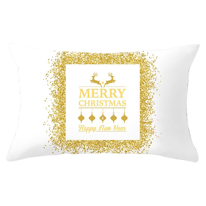 Christmas Peach Skin Printed Waist Pillowcase Simple Series Fabric Home Sofa Pillowcase