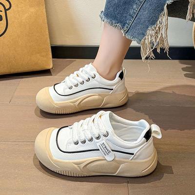 Chaussures de papa à plateforme rouges pour femmes printemps 2025 nouvelles polyvalentes cuir souple semelle souple femmes moches mignonnes chaussures de sport décontractées