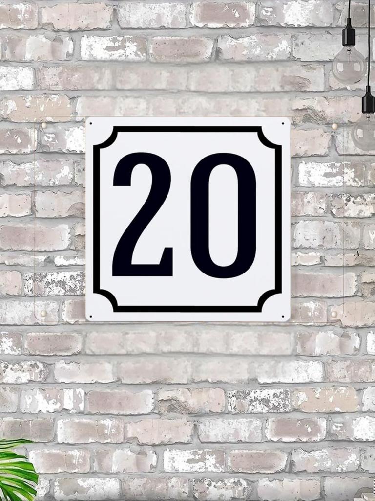 Classic Metal House Number 7 Sign 20x20 cm for Outdoor Door Plaque