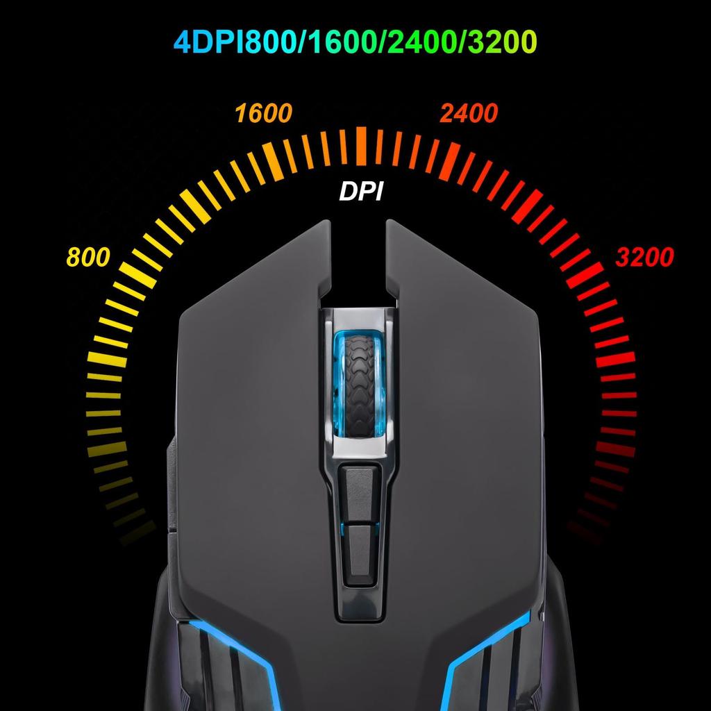 CHONCHOW Wireless Gaming Keyboard and Mouse Set, 108-Key Backlit Keyboard, 2.4GHz Wireless, 3000mAh Rechargeable Battery, Japanese Layout, 19-Key