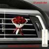 1pc Car Air Vent Clip Decor with Elegant Red Rose Design-2D Flat Floral Car Interior Accessory, Perfect for Your Vehicle's Cabin
