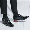 Fashion Classic Pointed Toe Male Casual Footwear High Heels Men Shoe Male Lace-Up Oxfords Shoes 2024 Leather High Heels Men Club Shoes