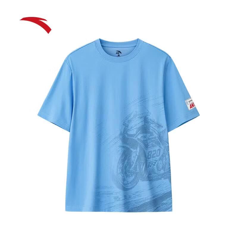 Anta X Zhang Xue Motorcycle Collaboration Unisex Graphic Knit T-Shirt