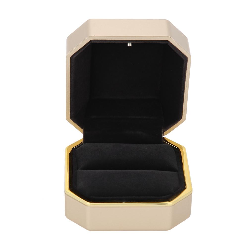 

Luxury Ring Pendant Necklace Box Wedding Case Jewelry Gift w LED Light for Proposal (Ring Box)