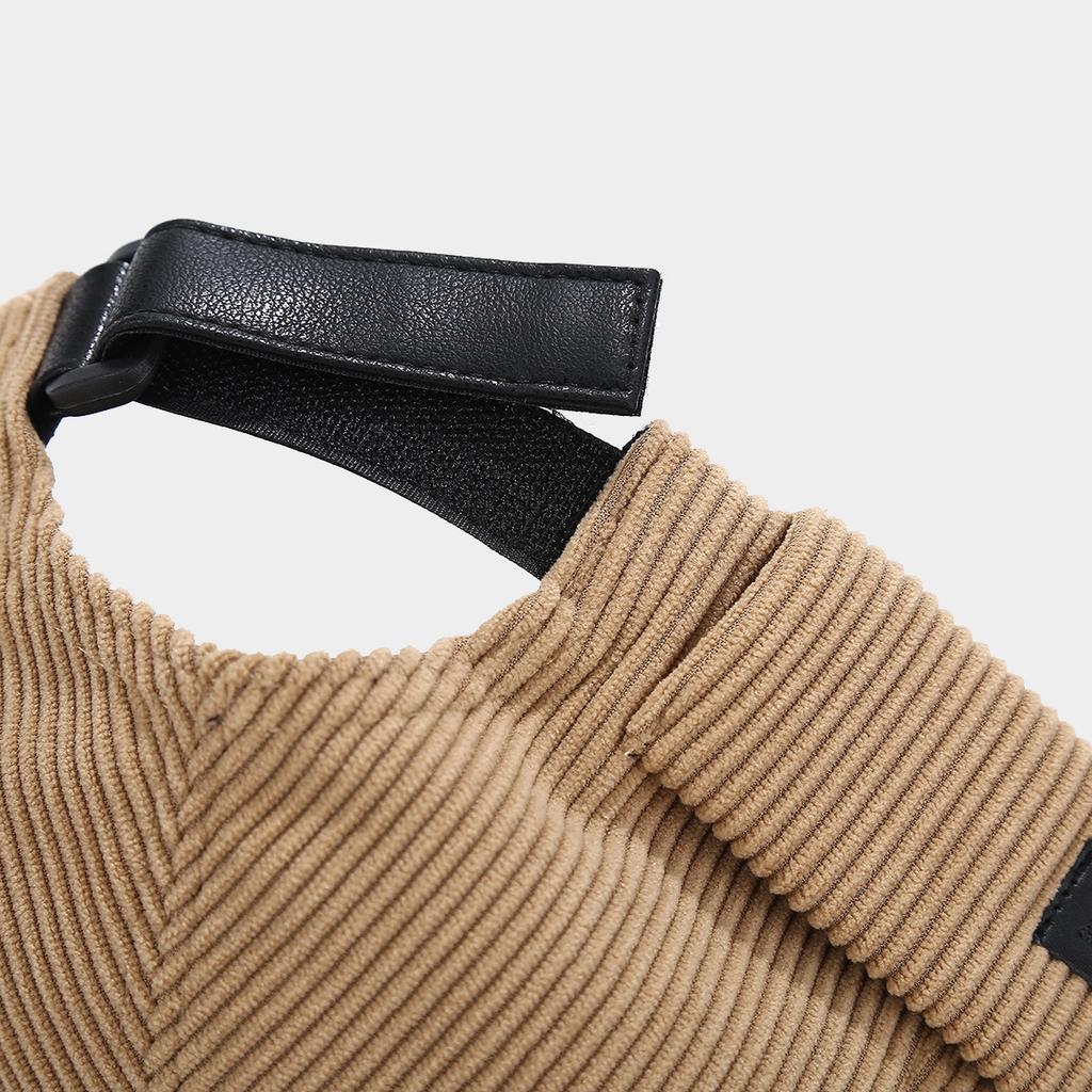 Corduroy Brimless Hat - Soft, Warm Textured Fabric Cap for Fall & Winter, Available In Black, Dark Gray, Beige, and Navy Blue