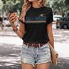 Women's French Round Neck Summer Beach Pattern T-Shirt