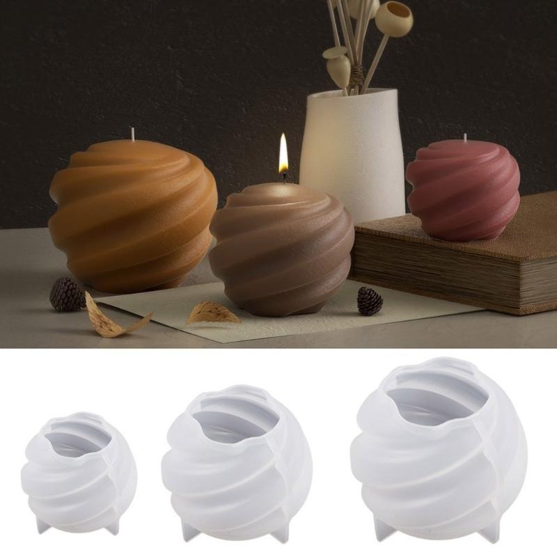 Rotating Planet Silicone Candle Mold 3D Round Carving Ball Resin Plaster Soap Molds DIY Creative Gypsum Clay Mold Craft