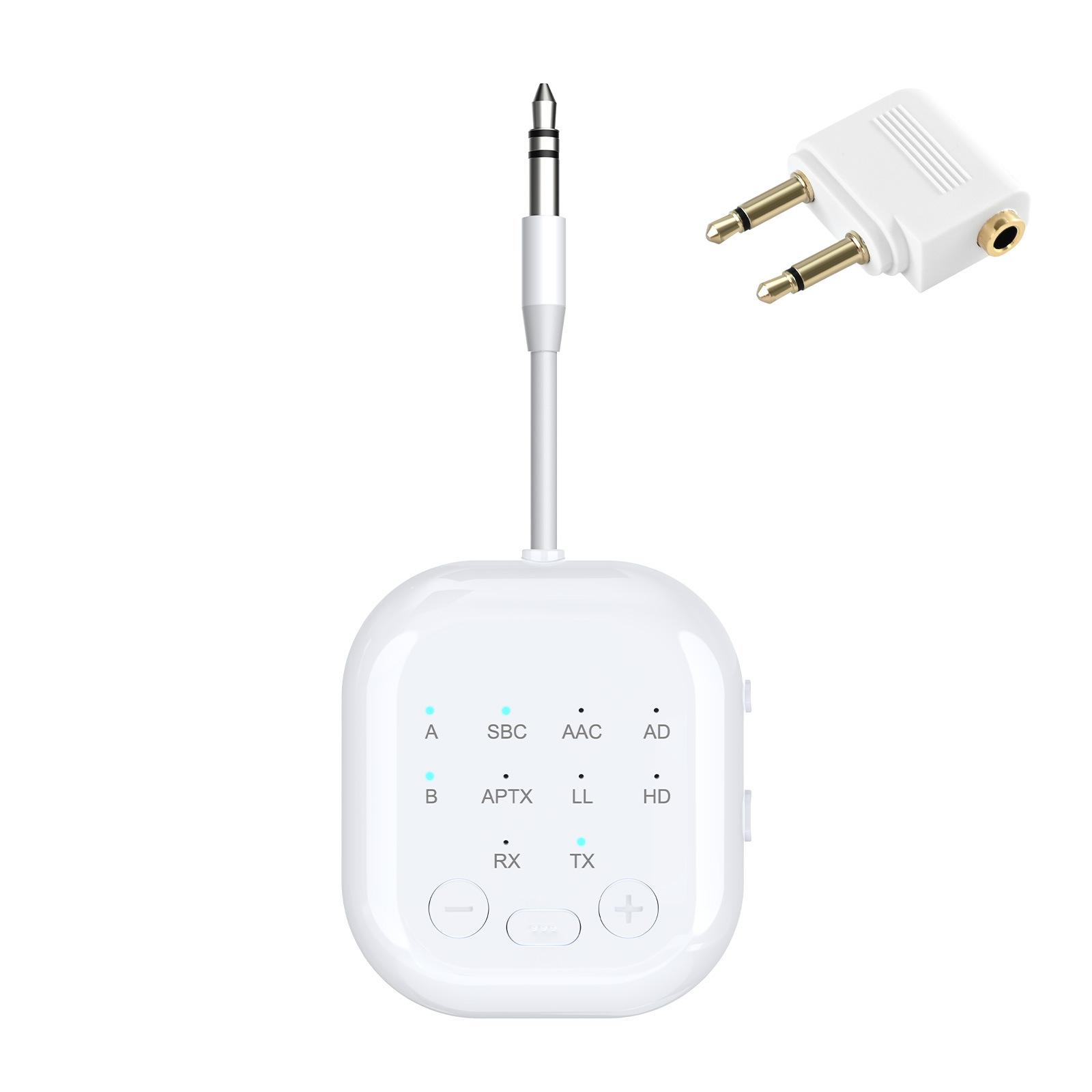 

A19 New Aptx Bluetooth Transmitter Receiver Adapter One To Two Low Latency Aircraft Fitness білий