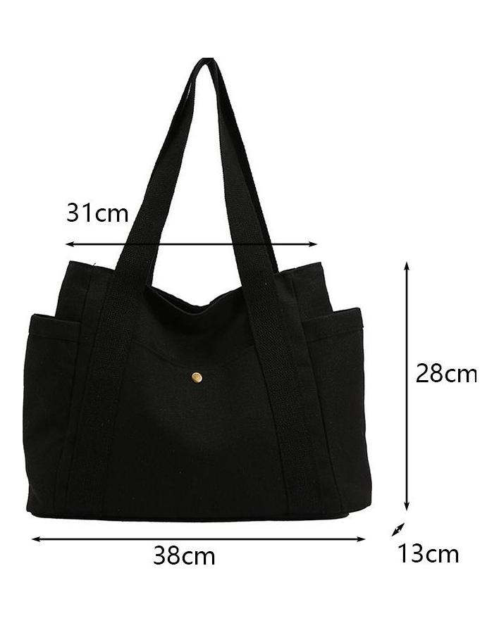 Yogodlns Minimalistyczna torba studencka o dużej pojemności dojeżdżająca do pracy, płócienna torba na ramię dla kobiet, przenośne torebki