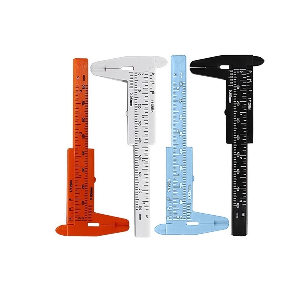 80mm Mini Plastic Sliding Vernier Caliper Gauge Measure Tool Ruler Micrometer Inside Outside Depth Step Micrometer