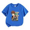 Kids Boys Girls 100% Cotton Crew Neck Short Sleeve T-Shirt, Anime Biker Print Born To Race Casual Breathable Summer Tee Tops for Little Teens Children