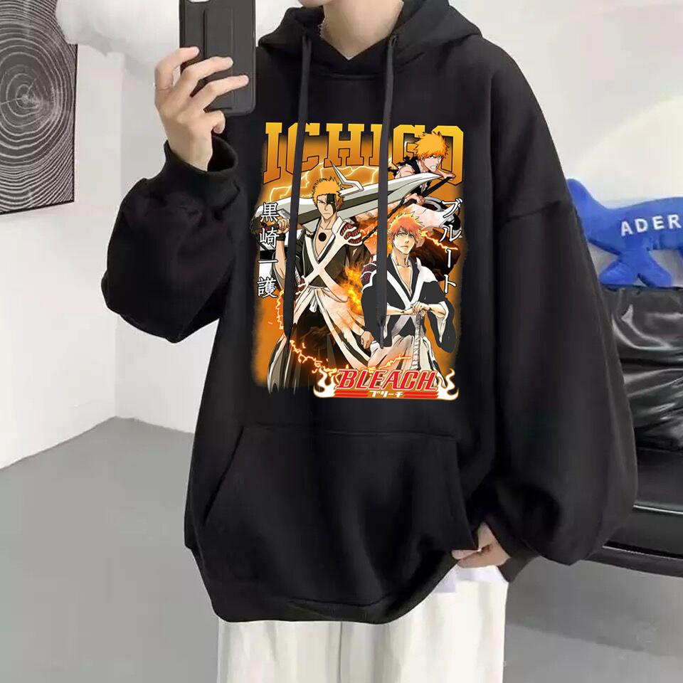 

Японія Аніме Bleach Ulquiorra Cifer Printed Hooded Чоловіки Жінки Манга Худі Вільний повсякденний світшот Harajuku Чоловічий вуличний одяг XXXL чорний/помаранчевий