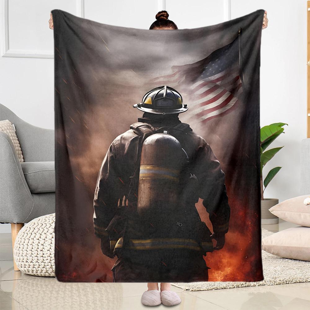 Fire Truck Adventure Blanket Durable Comfort Suitable for Chair Bed Couch Four Seasons Universal Playful Design Gift for Travel Home Birthdays