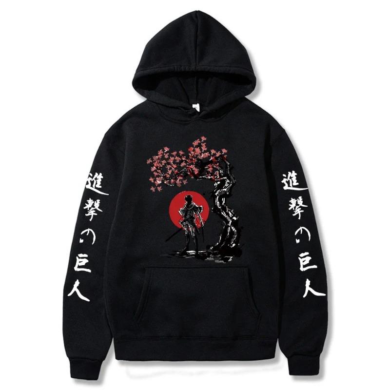 Japan Anime Attack on Titan Levi Graphic Print Hooded Men Women Long Sleeve Hoodies Casual Streetwear Harajuku
