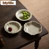 Cream Ru Kiln Pot Bearing Holder Zisha Pot Heat Insulation Pad Dry Soaking Table Tea Tray Coasters Cafes Accessories Ornaments