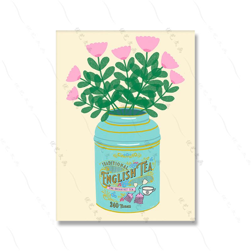 Abstrakte Vase Indoor Leinwand Malerei Kunst Wand Blumentopf Lustige Frau Bunte Blume Poster Bild Drucken Wohnzimmer Wohnkultur