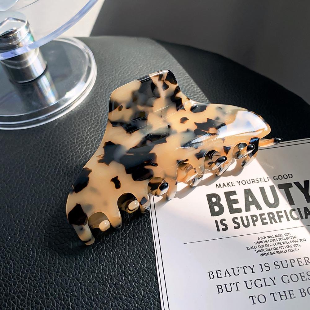 Hair Clip Fresh Acetate Hair Claw Solid Color Tortoiseshell Hair Claw Printing Shark Clip  Girls