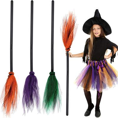 Halloweenská párty Čarodějnické koště Dětské Plastové Cosplay Létající koště Rekvizity Pro Maškarní Halloweenský Cosplay Kostým Doplňky