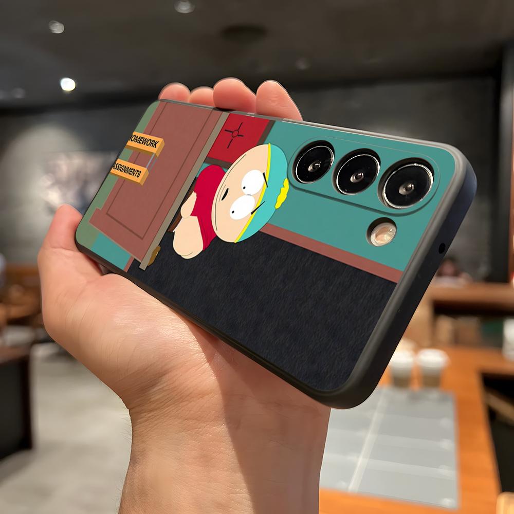 Funny S-South P-Park Phone Case For Samsung A56 A36 A26 A16 A15 A25 A35 A55 A14 A34 A24 A54 Black Soft Shell