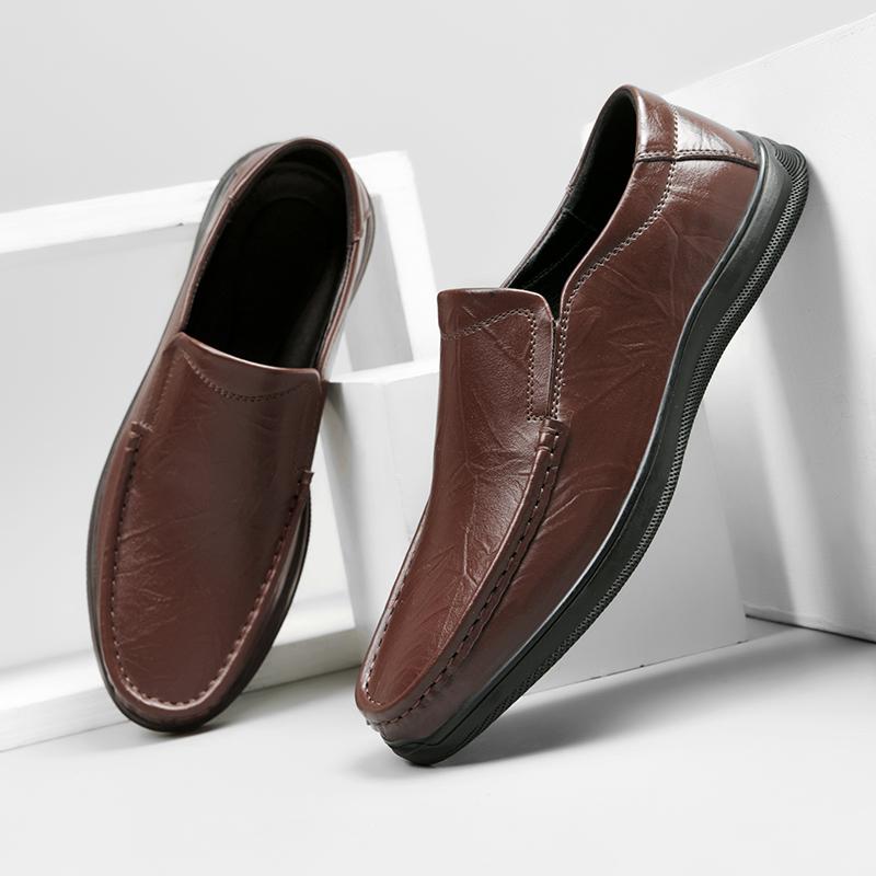High Quality Mens Classic Business Slip On Driving Round Toe Shoe Men Adulto Flats Shoes Men's Casual Leather Loafers