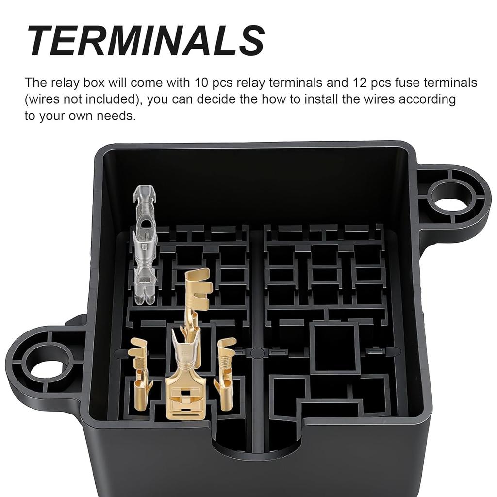 Relay Box 2 3 4 6 Slots Relay Block 6 9 10 12Way ATC/ATO Fuse Relay Box Fuse Block with Relay Universal Waterproof Kit for Car Fuses4