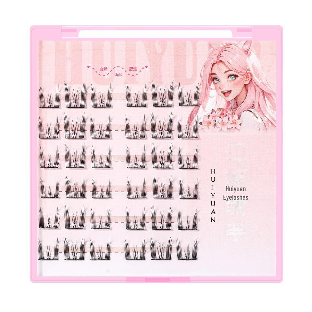 Sunflower 5D Self-Adhesive False Eyelashes - Glue-Free, Hard Stem, Flat, Small Flame Lower Lashes