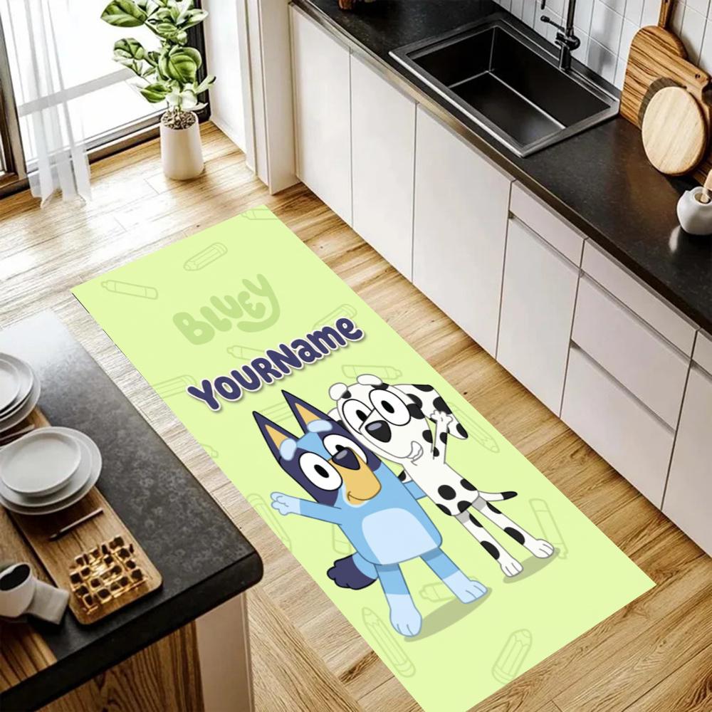 Bluey Customize Your Name Kitchen Rug Runner Rug Laundry Mat Hallway Entryway The Best Gift Choice