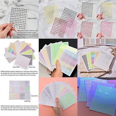 10pcs Mix Random Design Nail Stickers Kit Elegant French Tip Geometric Designs Art Decals Nails Gel Polish Alternative