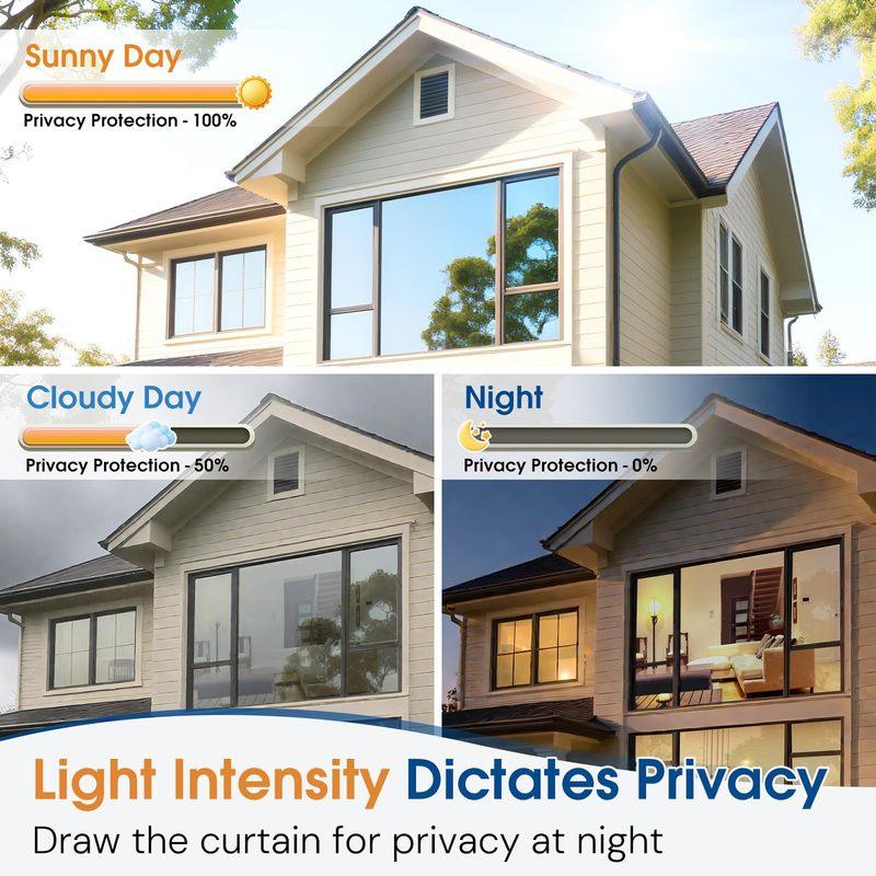 Vinyl Glass Window Privacy Film Anti Look Mirror Tint Foil One Way Sun Blocking Stickers UV Covering Static Cling Window Film