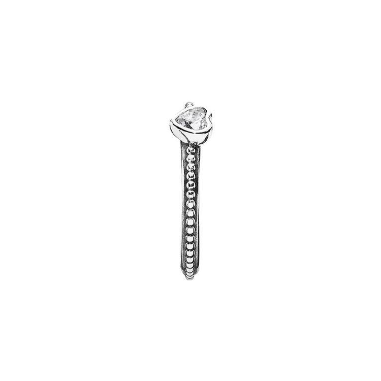 Pandora Heart 925 Silver Romantic Minimalist Fashion Ring Women rings 190896CZ