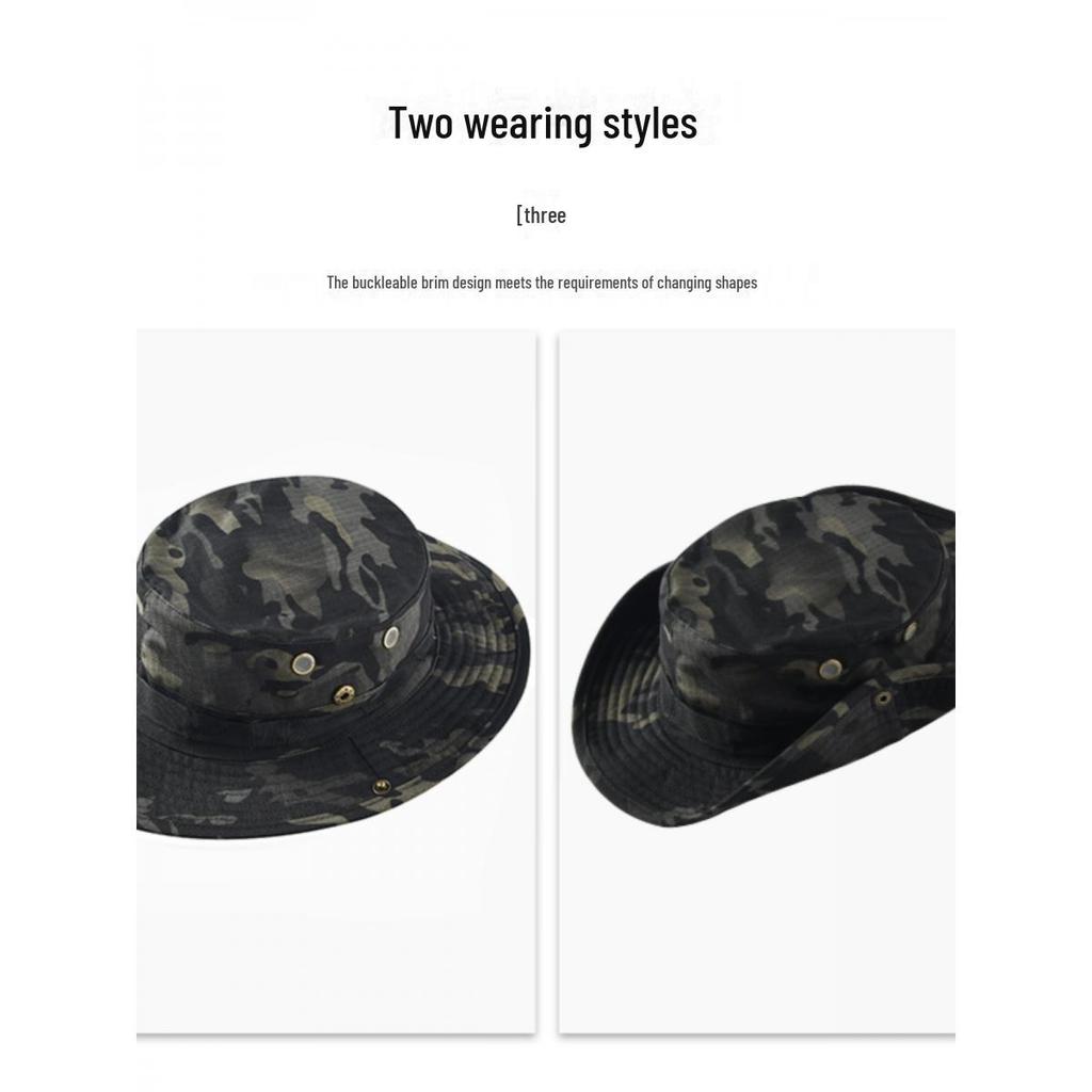 Men's Tactical Sun Protection Hat: Large Brim Outdoor Mountaineering, Fisherman & Cowboy Style, Foldable Bennie Hat.