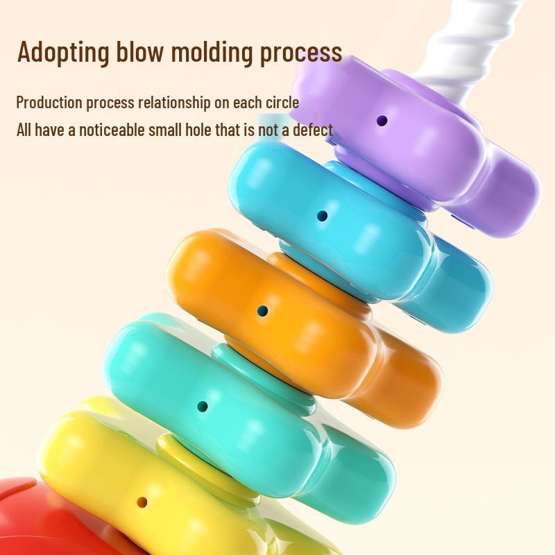 Rainbow Spinning Tower Stacking Toy for Babies 6-24 Months—Educational Early Learning Spinner