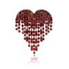 Spille alla moda con nappe lucide a forma di cuore per donna, spille da festa casual da revers, accessorio regalo, multicolore disponibile