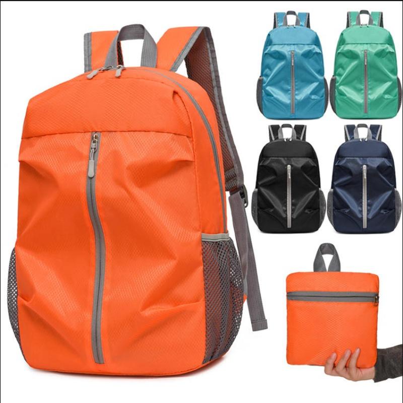 Men's and Women's Nylon Foldable Backpack Casual and Simple Large Capacity Waterproof Travel Bag