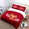 Flaming Red Beast Emblem Design Print Bedding Set Duvet Cover Pillowcases (1* Duvet Cover 2* Pillowcases Do Not Include Comforter)