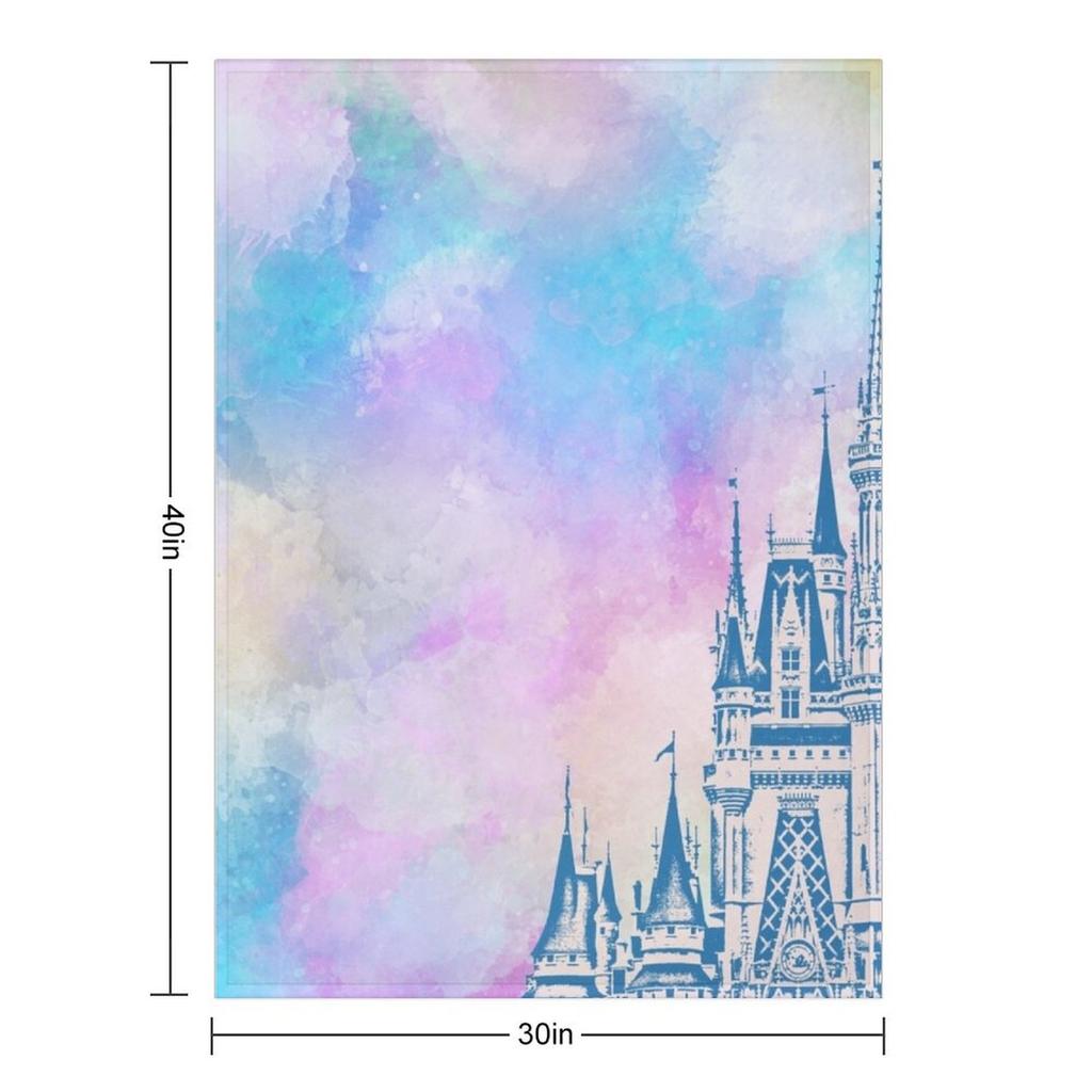 Magic Castle Watercolor III Throw Blanket Heavy To Sleep Soft Plush Plaid Flannel Fabric Winter Beds Blankets