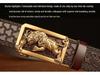 Tiger Engraved Automatic Buckle Cowhide Men's Zodiac Belt - Casual Retro Style