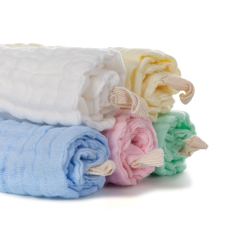 5pcs Cotton Muslin Baby Washcloths Infant Face Towel Soft Newborn Saliva Bibs for Burp Cloth High Absorbent Bath Wipe