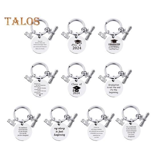 2024 Afstuderen sleutelhanger inspirerende middelbare school afgestudeerden roestvrij staal gegraveerd liefde moeder afstuderen seizoen sleutelhanger hanger