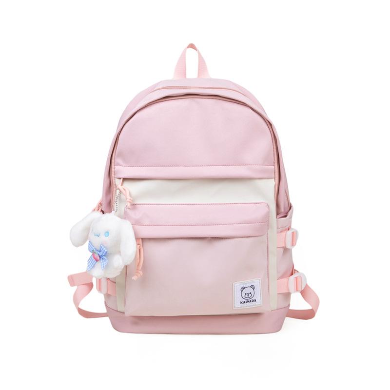 Schoolbag Japanese ins style casual simple girl travel backpack pink cute junior high school student schoolbag high value