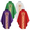 Costume d'Église Cape de Prêtre Robe Robe Imprimée Croix Ministre de la Religion Clergé Hommes Robe Manteau Robe Pour Adulte