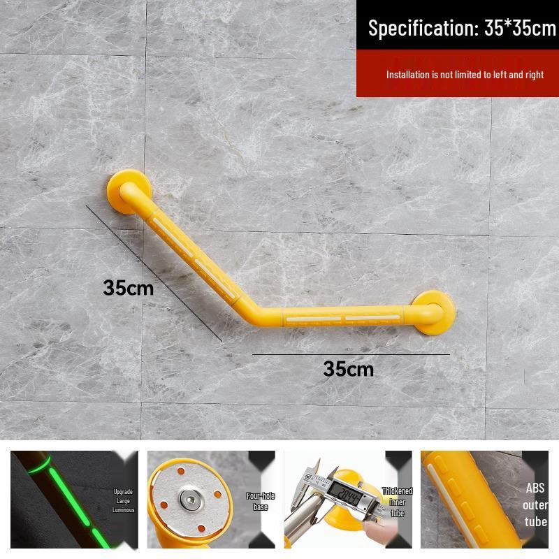 Barrier-Free Stainless Steel Safety Handrail for Elderly and Disabled - Anti-Slip Grab Bar for Toilet and Washroom