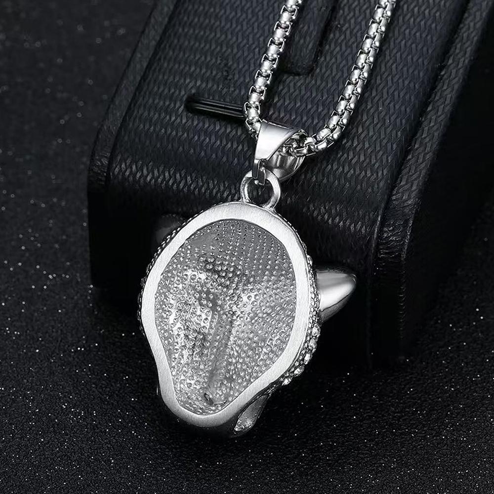 Vintage Stainless Steel Leopard Head Pendant Necklace Gothic Hip Hop Classic Animal Necklaces for Men Fashion Party Jewelry Gift