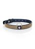 Leather Collar with Studs Narrow 2cm Black