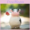 Wooden Cow Carved Figurine Handcrafted Natural Decor For Office Desk And Gift Giving