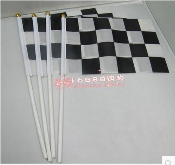 F1 Racing Black & White Checkered Flag Banner - Red & White Option Available