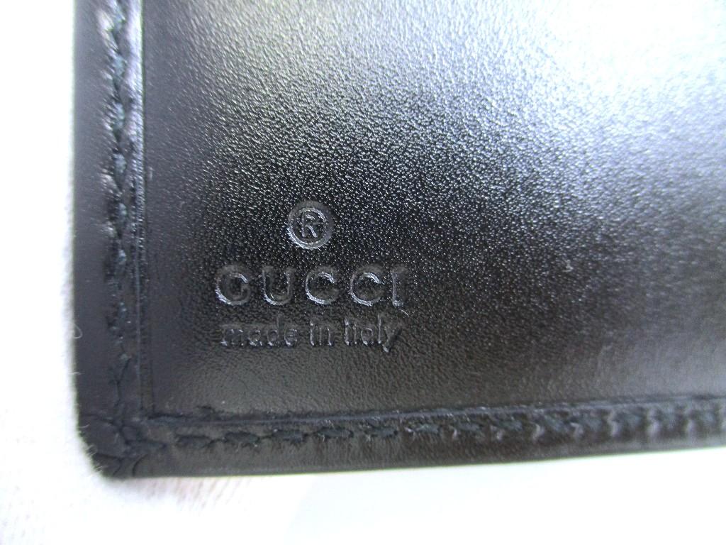 Authentisches GUCCI Imprimee Schwarzes Beschichtetes Canvas Leder Bifold Geldbörse #a770 Aufgearbeitet