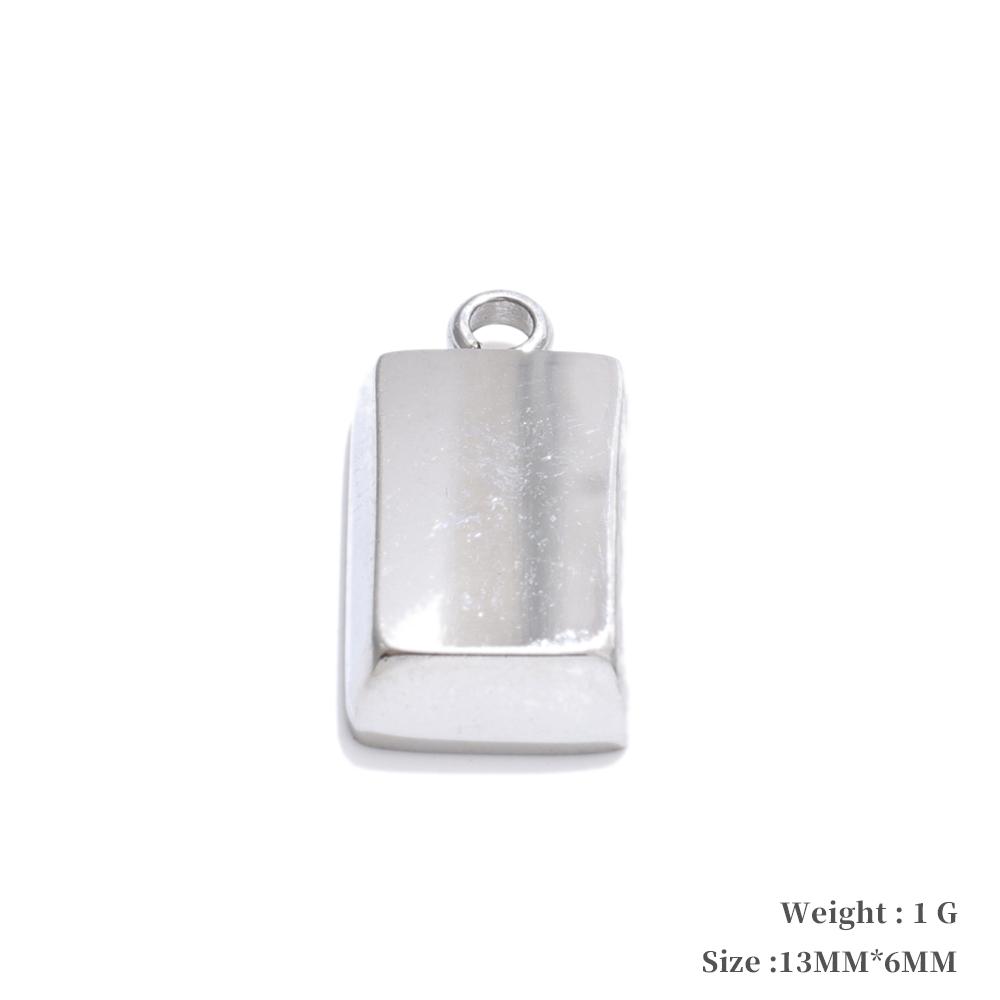 

Yhpup Arrivals Smooth 316L Stainless Steel Metal Rectangle Waterproof Charm DIY Accessories Handmade Jewelry 18K PVD Plated