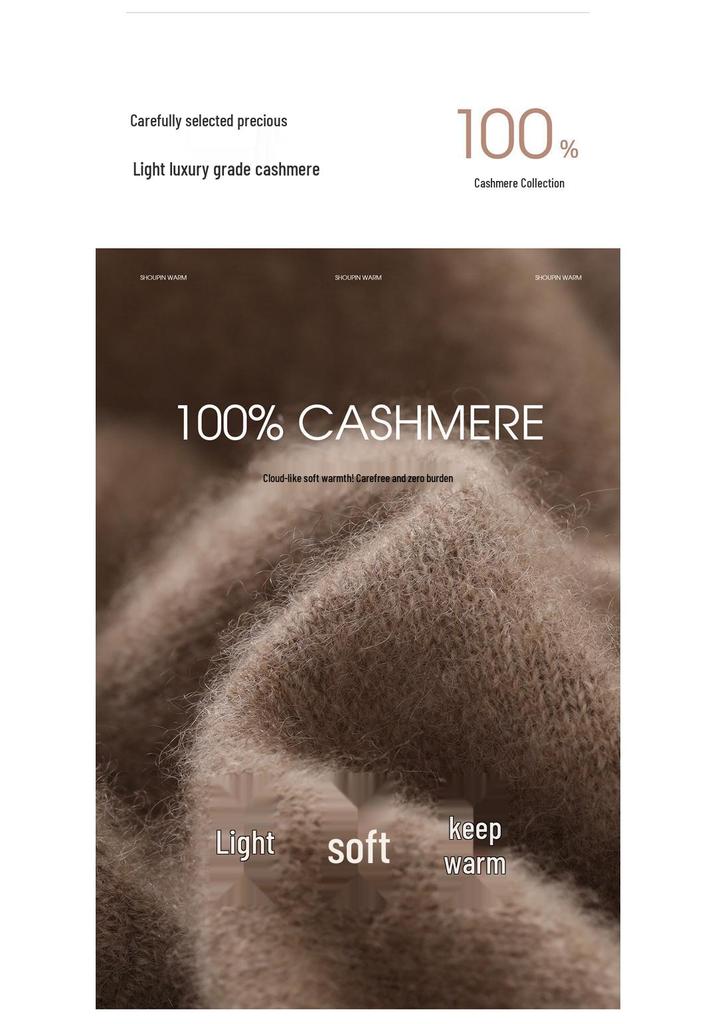 Women's Pure Cashmere Semi-High Neck Sweater - Autumn/Winter High-Quality Knit Base Layer